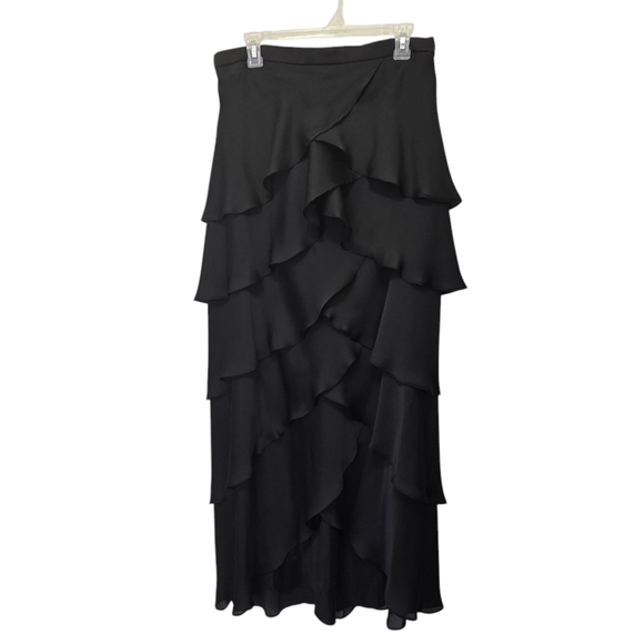 Xscape Maxi Black Scallop Skirt Size 12 - Picture 1 of 9
